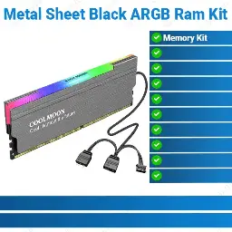 [#50'0057] Metal Sheet Black A-RGB Memory Ram Heatsink