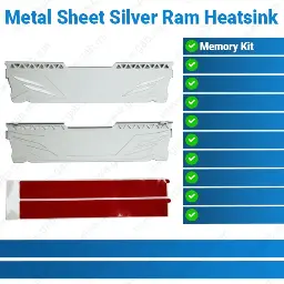 [#50'0054] Metal Sheet Silver Memory RAM Heatsink | RAM Heatsink