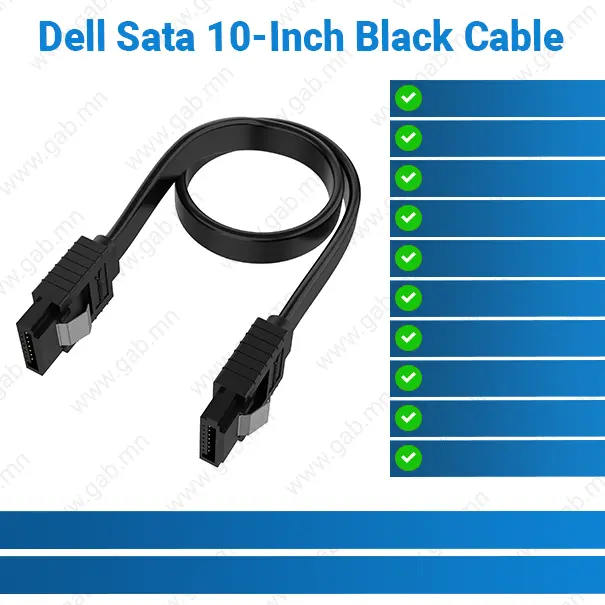 [#50'0070] Dell Sata 10-Inch Black Cable