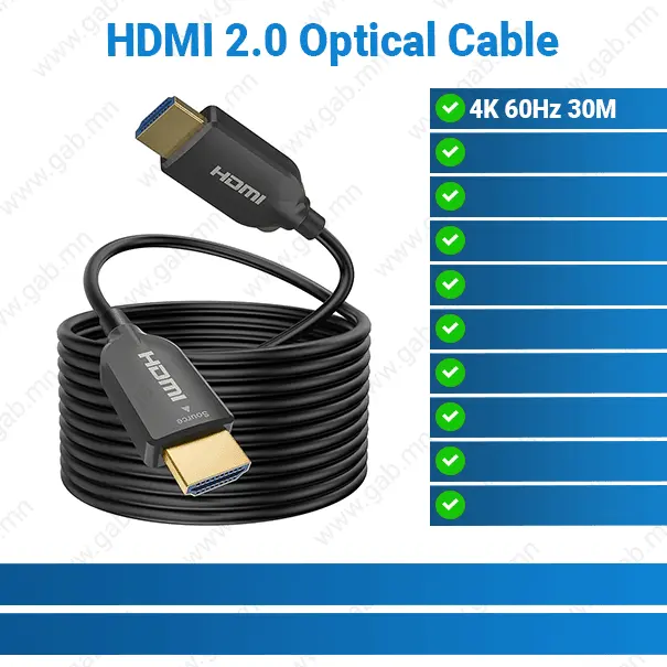 [#50'0076] HDMI 2.0 Optical 4K@60Hz 30M Black Cable