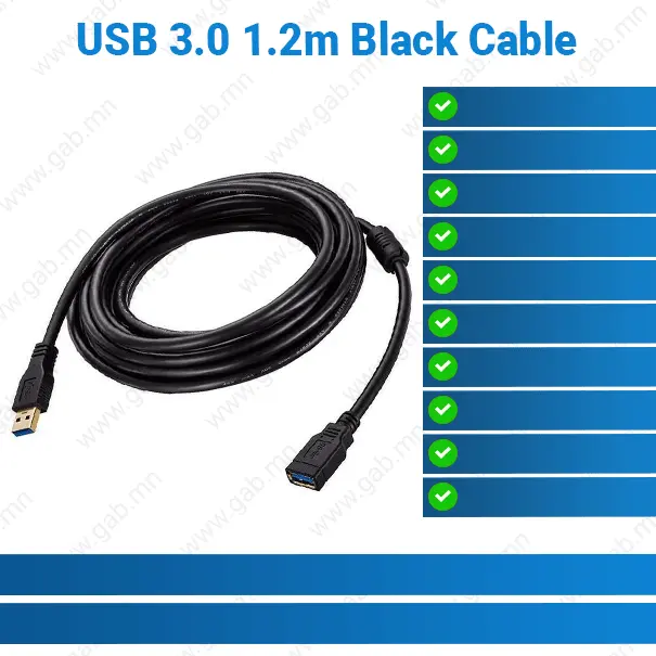 [#50'0079] USB 3.0 1.2m Black Cable