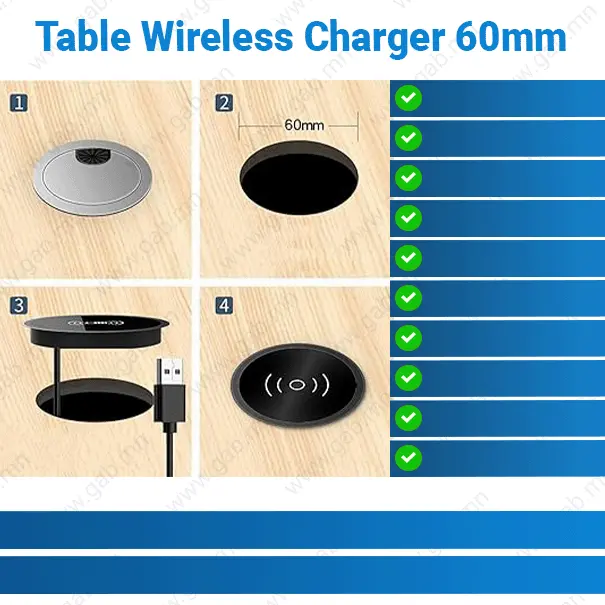 [#51'0001] Table Wireless Charger ⌀60mm