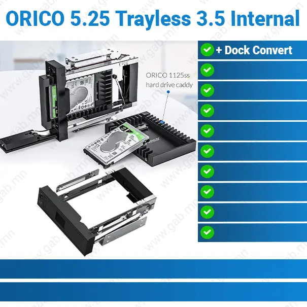[#51'0004] ORICO 5.25 Trayless 3.5 Internal + 2.5 to 3.5 Dock Convert