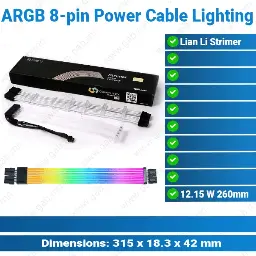 [#50'0059] Strimer 8-Pin Power Cable Lighting | ARGB LED Light