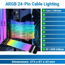 [#50'0060] Strimer 24-Pin Power Cable Lighting | ARGB LED Light
