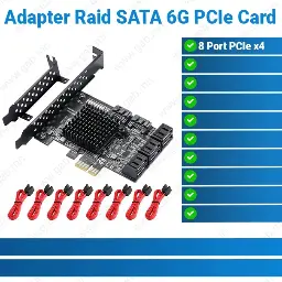 [#50'0030] Adapter Raid Marvell SATA 6G 8-port PCIe Card
