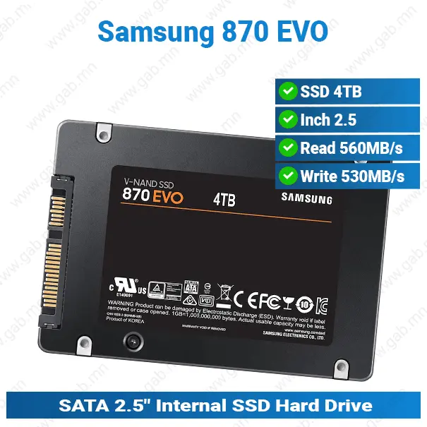 [#16'0041] SSD 4TB 870 EVO Samsung HDD'