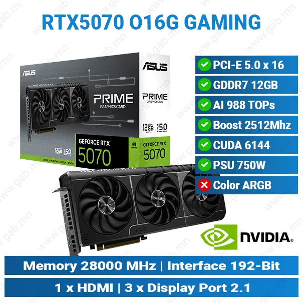 [#13'0016] RTX5070 12G Prime Asus GC'