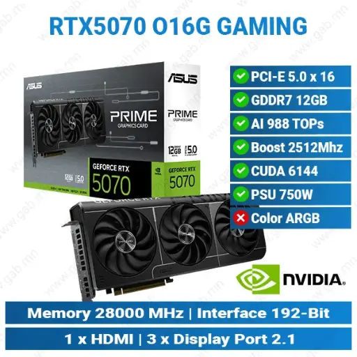 [#13'0016] RTX5070 12G PRIME | ASUS Graphics Card