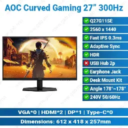 [#24'0027] AOC Q27G11SE 27" 300Hz Gaming Monitor