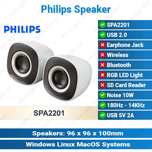 [#21'0008] Philips SPA2201 Mini Speaker MSH