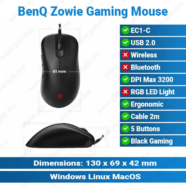 [#20'0037] BenQ Zowie EC1-C Gaming Mouse KMP