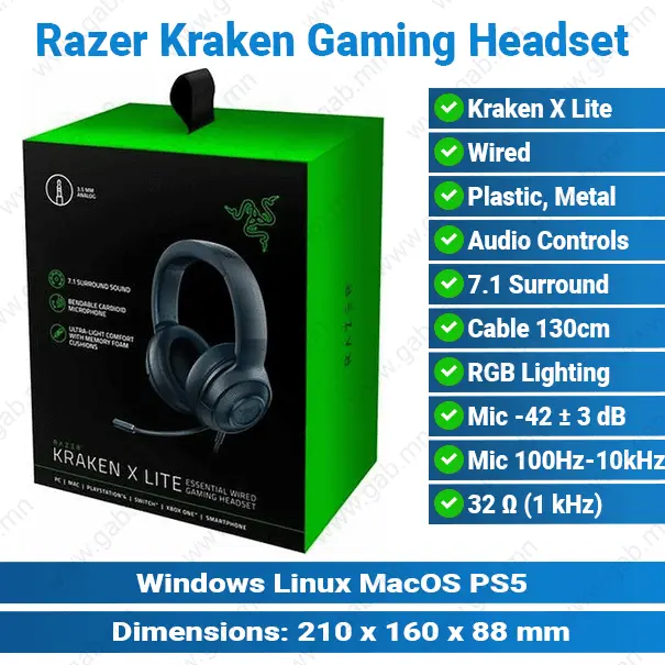 [#21'0009] Razer Kraken X Lite Essential Wired Gaming Headset MSH